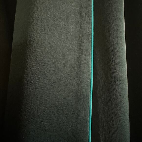 ELOQUII | Emerald Green Satin Shawl Collar Blazer with Piping | 28 - Picture 2 of 6